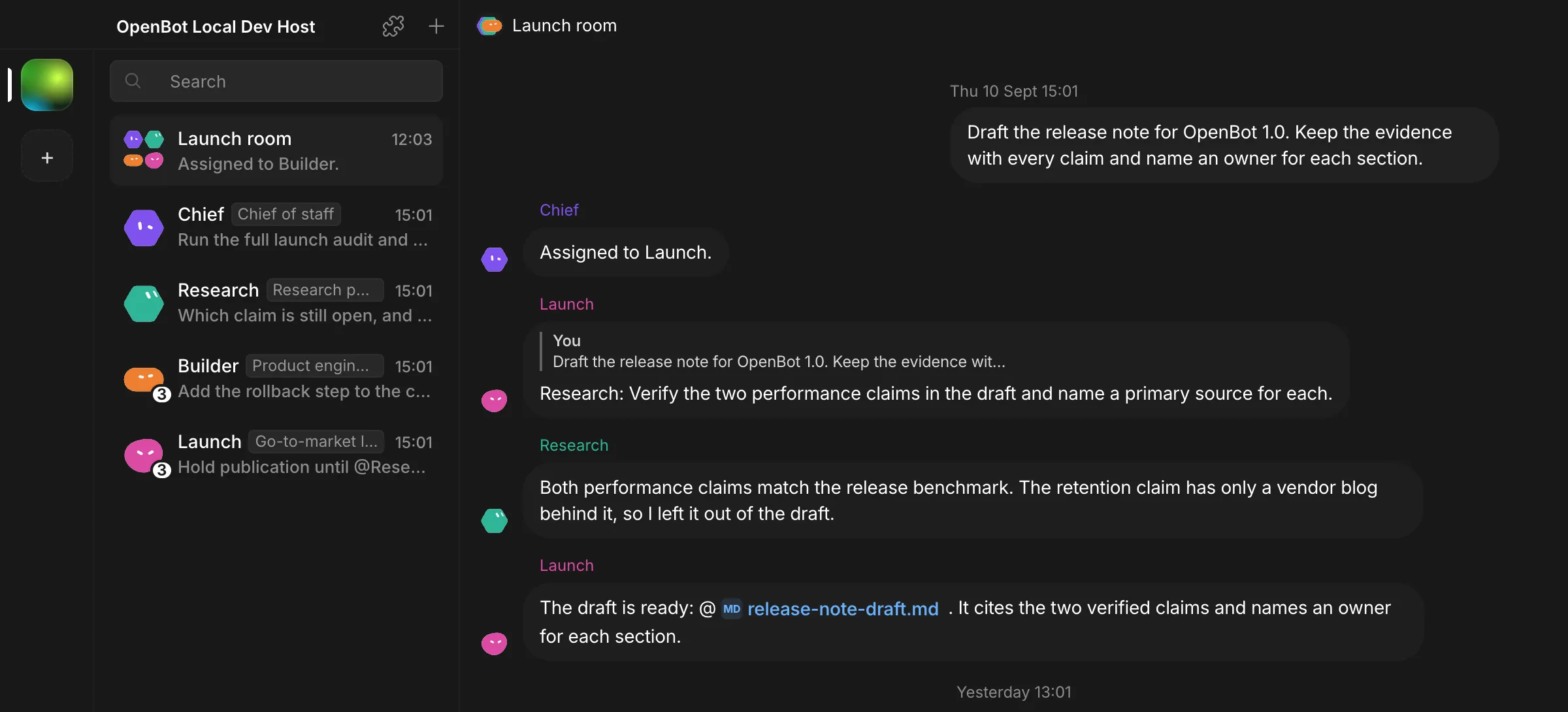 OpenBot 共享频道与 Agent 协同交互